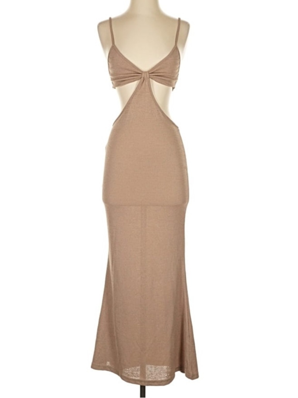 Unbranded Taupe Cutout Maxi Skirt Dress